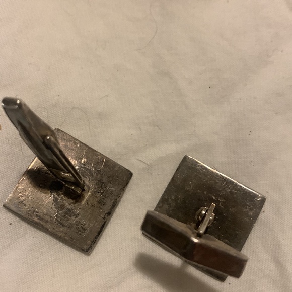 Elephant cuff links Vintage just under 1” square ,Siam Niello ,sterling silver - Picture 3 of 3